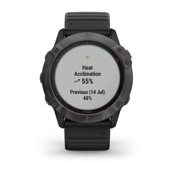 Garmin fenix 6X Pro Solar GPS Smartwatch (Titanium Carbon Gray DLC/Black Band)
