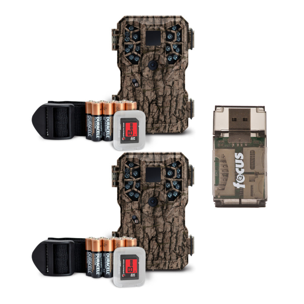 Stealth Cam PX18CMO 8MP Trail Game Camera (2-Pack) with 8GB SD Cards, Batteries, and Card Reader