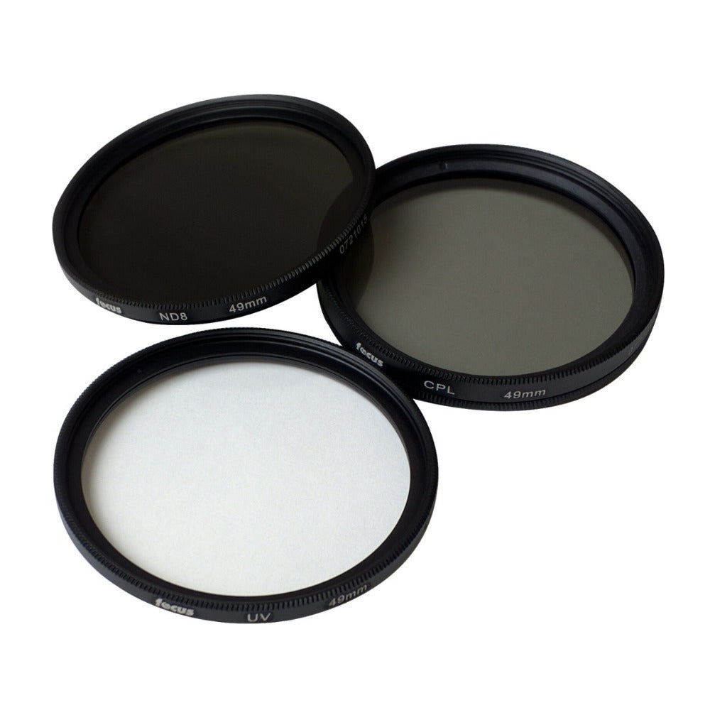 Focus Pro Series 3-Piece 49mm Lens Filter Kit (UV/CPL/ND8)