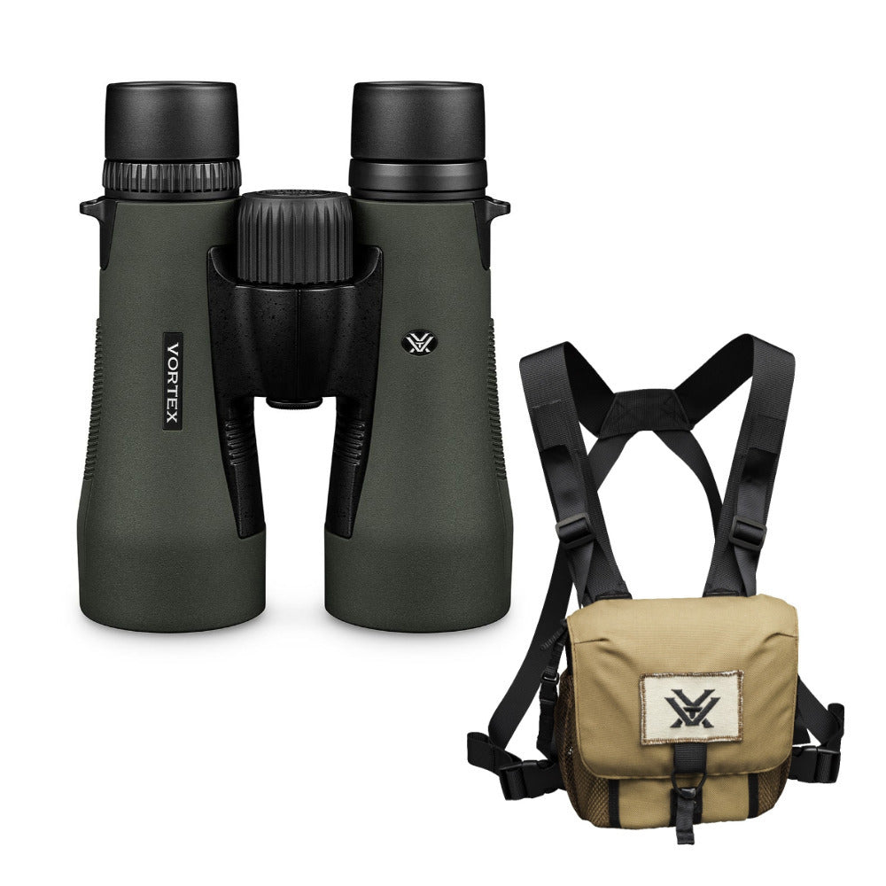 Vortex Diamondback Roof Prism Binoculars w/ GlassPak Harness Case, Cap and Floating Strap Bundle