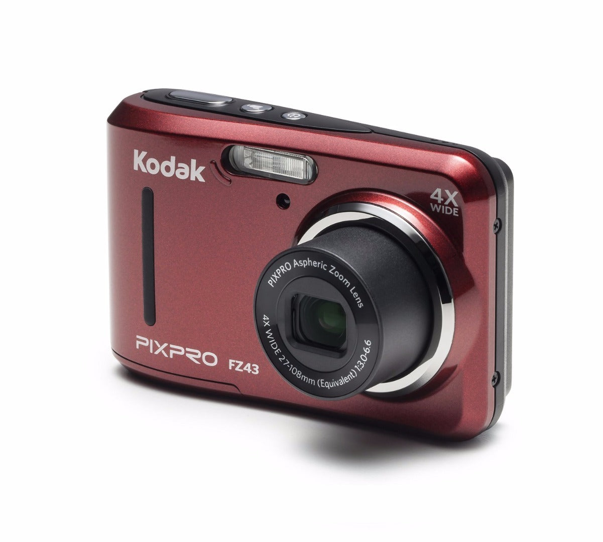 Kodak PIXPRO FZ43 Friendly Zoom (Red) with 16GB Memory Card Bundle
