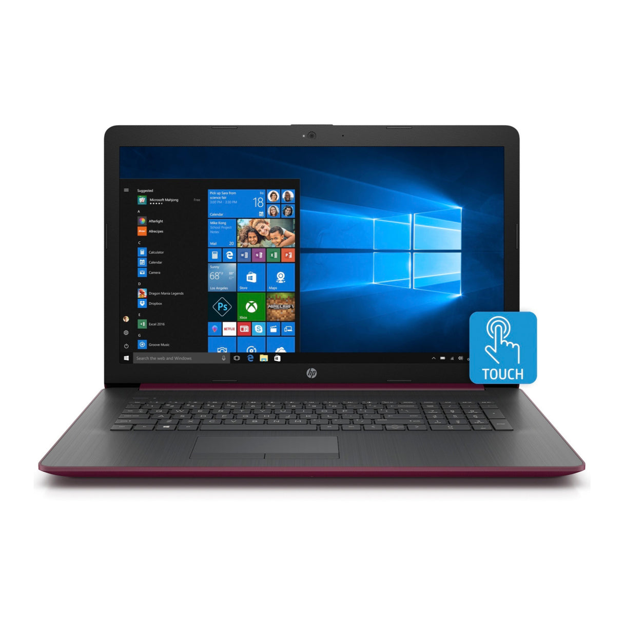 HP 17-CA0012 AMD Ryzen 3 2300U Quad-Core 8GB 1TB HDD 17.3-inch WLED Touch Screen Laptop Microsoft Office 365 Personal