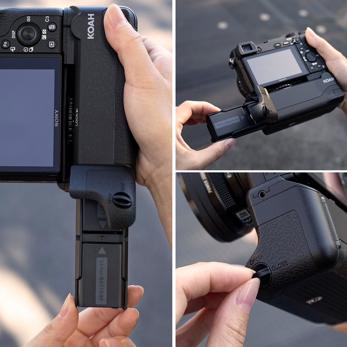 Koah Battery Grip for Sony a6500 Camera