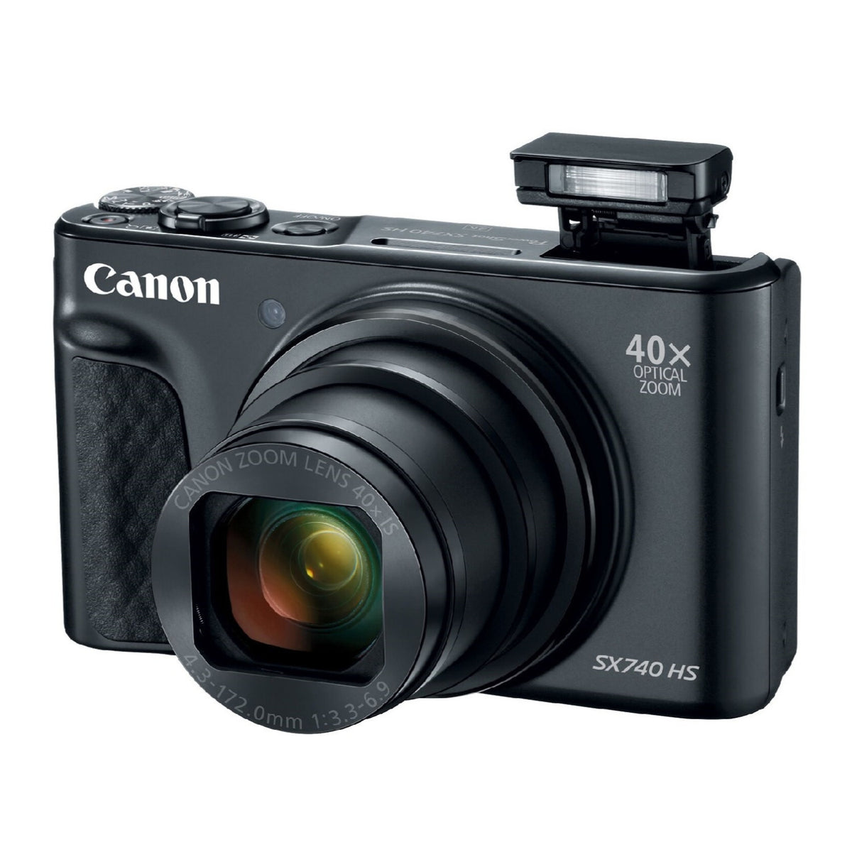 Canon Powershot SX740 HS Digital Camera (Black) with 32GB SD Card and Accessory Bundle