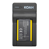 Koah Rechargeable Lithium-Ion Battery Pack for Sony NP-BX1 with Focus Camera QC-105 Battery Charger