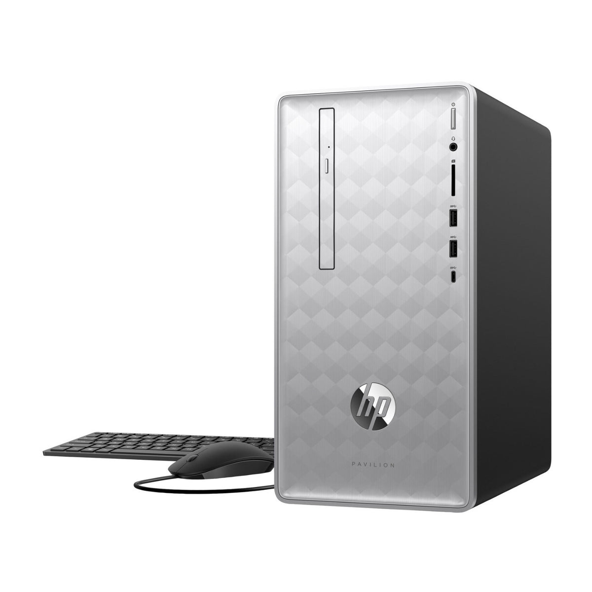 HP Pavilion 590p Desktop PC, 9th Gen Intel Core i5-9400, 8GB RAM, 1TB HDD + 128GB SSD, Windows 10 Home (Certified Refurbished)