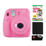 Fujifilm instax Mini 9 Instant Camera (Flamingo Pink) with Mini Twin Film Pack (20 Exposures) Bundle