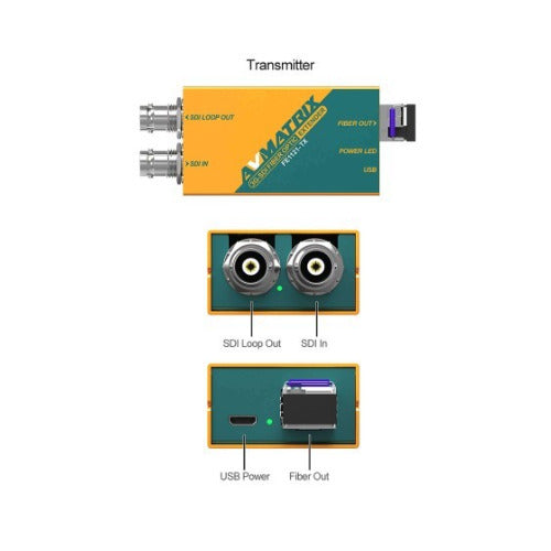AV Matrix FE1121 20km 3G-SDI Fiber Optic Extender