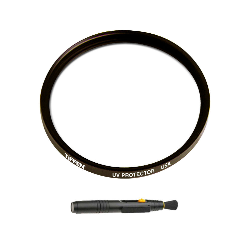 Tiffen 37mm UV Protector Lens Filter with Lens Cleaning Brush Tool Bundle