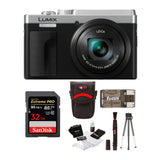 Panasonic LUMIX ZS80 24-720mm Travel Zoom Lens Digital Camera (Silver) Bundle