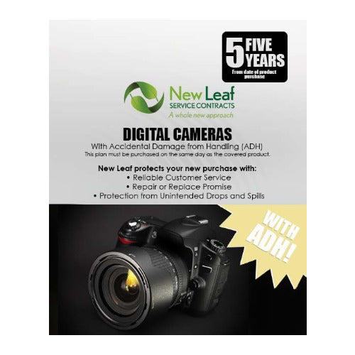 New Leaf 5-Year Digital Cameras Service Plan with ADH for Products Retailing Under $6,500