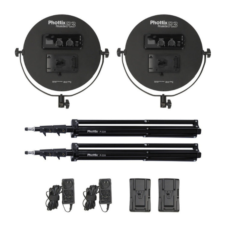 Phottix Nuada R3 Video LED Light Twin Pack Kit