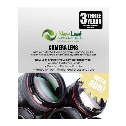 New Leaf 3-Year Camera Lens Service Plan with ADH for Products Retailing Under $3,000