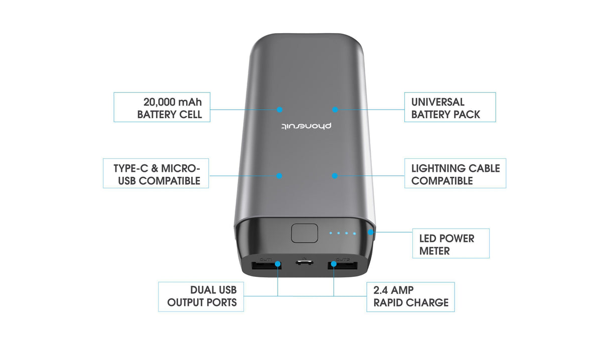 PhoneSuit Energy Core Studio 20,000mAh Battery Pack
