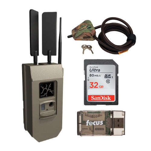 Cuddeback 3587 CuddeSafe Size K CuddeLink Camera Bear Box with Locking Cable, 32GB SD Card, and Card Reader