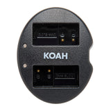 Koah 1600mAh Li-ion Battery for Panasonic DMW-BLC12 (2-pack) with Dual Charger