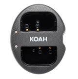 Koah 2000mAh Li-ion Battery for Panasonic DMW-BLF19 (2-pack) with Dual Charger