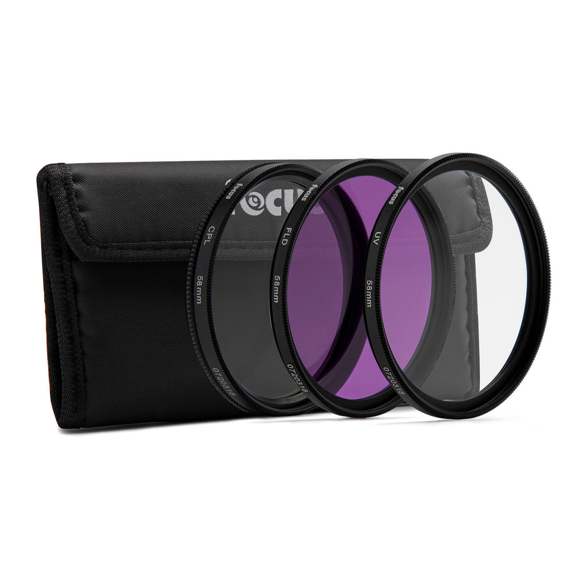 Focus Camera 58mm 3-Piece UV, CPL, FLD Filter Kit