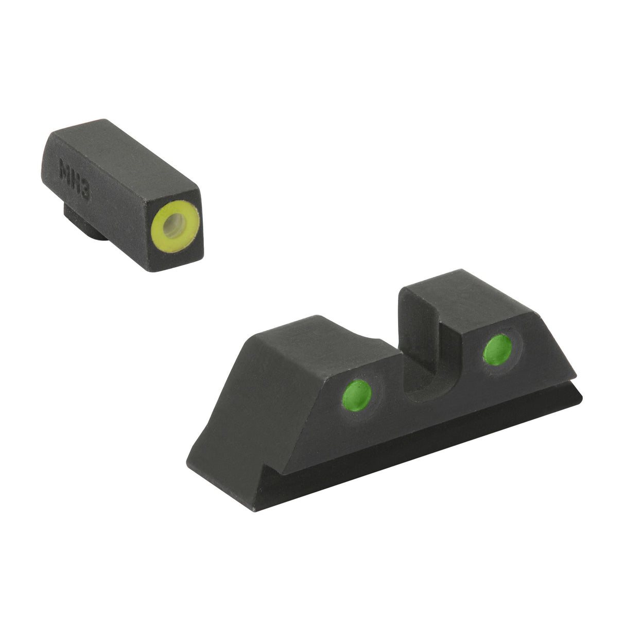 Meprolight ML-40224 HVS Fixed Self Illuminated Yellow Front and Rear Day/Night Sight for Glock Models