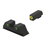 Meprolight ML-40224 HVS Fixed Self Illuminated Yellow Front and Rear Day/Night Sight for Glock Models