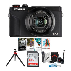Canon Powershot G7X Mark III 4K Digital Camera (Black) with 64GB SD Card and Accessory Bundle
