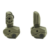 Meprolight FRBS M2D Front and Rear Set of Flip-up Sights with Tritium (2 Rear Dots, OD Green)