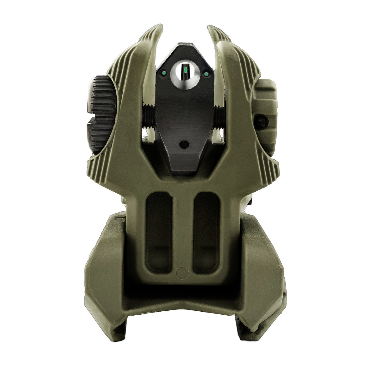 Meprolight FRBS M2D Front and Rear Set of Flip-up Sights with Tritium (2 Rear Dots, OD Green)