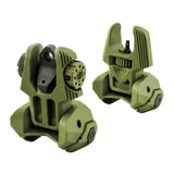 Meprolight FRBS M2D Front and Rear Set of Flip-up Sights with Tritium (2 Rear Dots, OD Green)