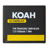 Koah PRO Panasonic DMW-BLG10 Rechargeable Replacement 1100mAh Li-Ion Battery
