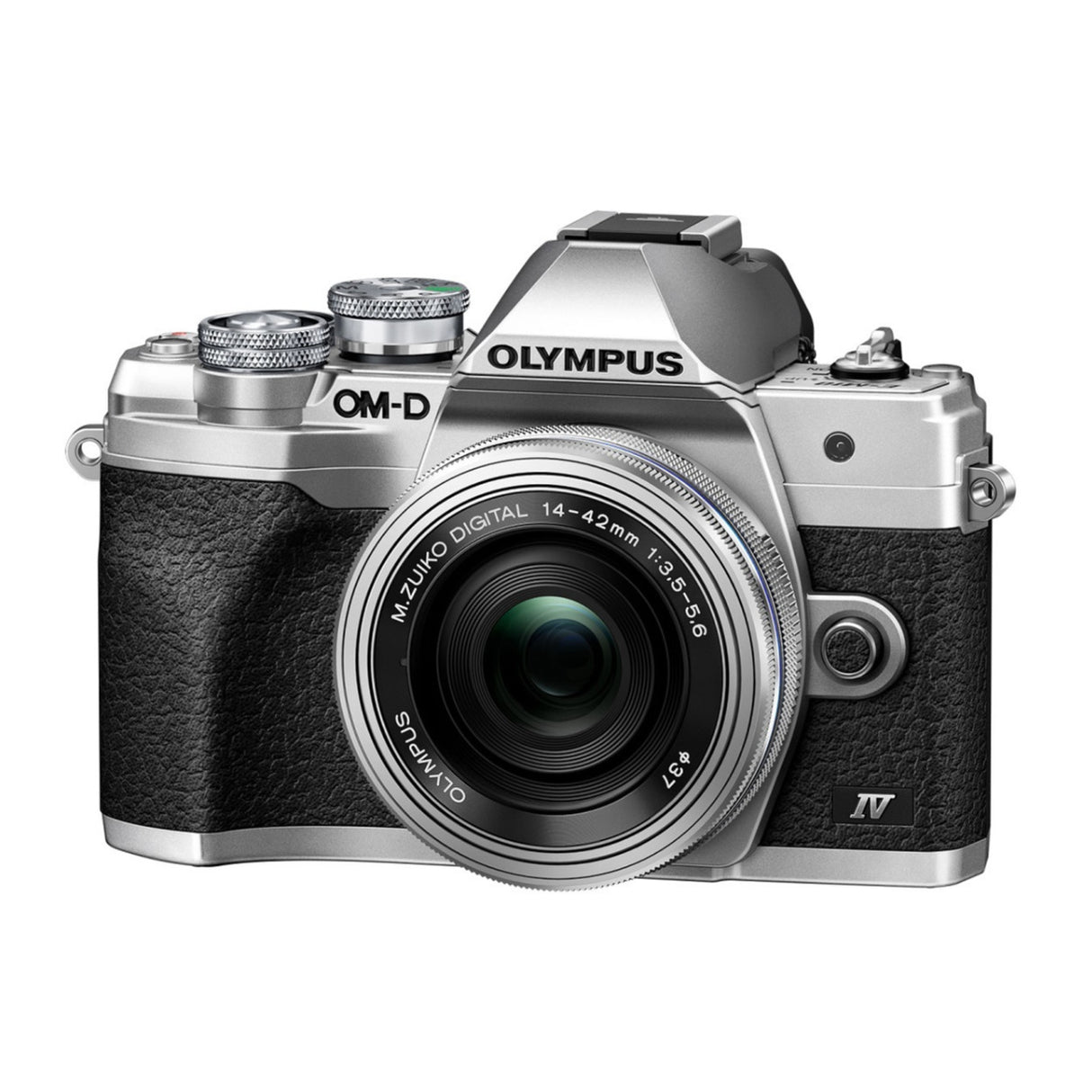 Olympus OM-D E-M10 Mark IV Camera (Silver) & M.Zuiko Digital ED 14-42mm Lens Kit