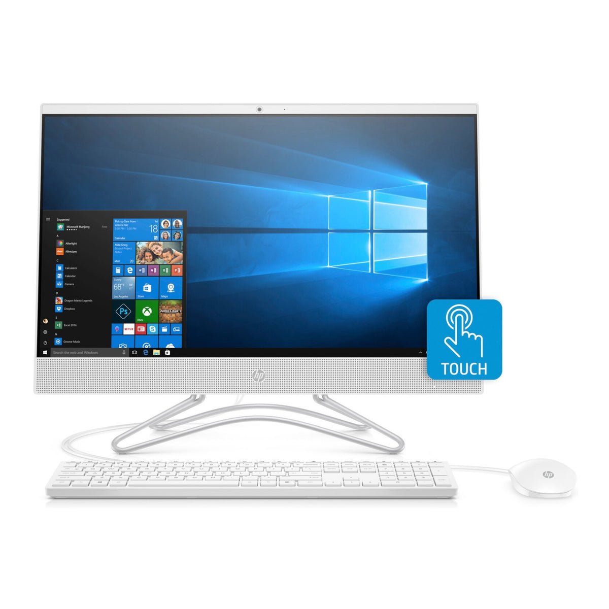 HP 24-F087 23.8" FHD Multi-Touch All-in-One Desktop, Intel Core i5-9400T, 8GB RAM, 512GB PCIe SSD, Windows 10 (Certified Refurbished)