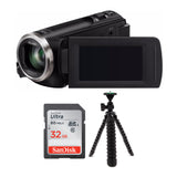 Panasonic HC-V180K Full HD 1080p Camcorder with 12" Spider Tripod and 32GB SD Card Bundle