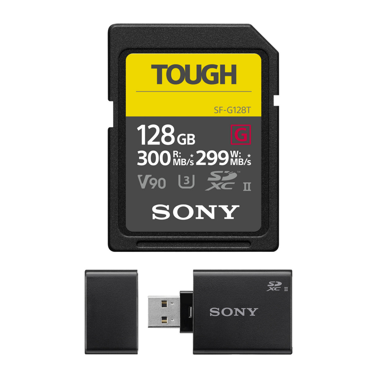 Sony 128GB UHS-II Tough G-Series SD Card with MRW-S1 SD UHS-II USB Reader/Writer