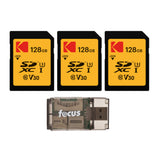 Kodak SDXC 128GB UHS-I U3 V30 Ultra Memory Card Bundle with Card Reader