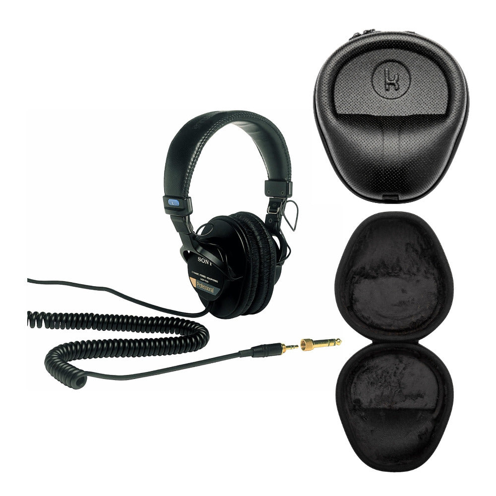 Sony MDR7506 Professional Large Diaphragm Headphone Bundle with Knox Gear Hard Shell Headphone Case