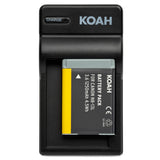 Koah 1250 mAh Rechargeable Lithium-Ion Battery Kit for Canon NB-13L with Charger