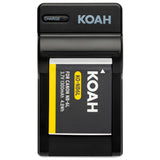 Koah 1300mAh Rechargeable Li-Ion Battery for Canon NB-6L and NB-6LH with Charger