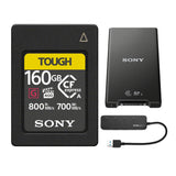 Sony CFexpress Type A 160GB Memory Card  MRWG2 CFexpress Type A/SD Memory Card Reader 4 Port Bundle