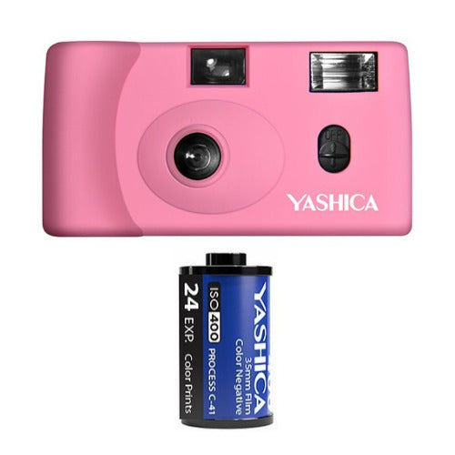 YASHICA MF-1 Snapshot Art 35mm Film Camera Set (Pink)