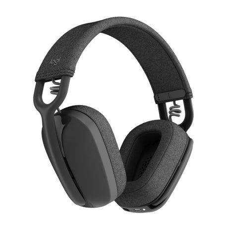 Logitech Zone Vibe 100 Lightweight, Wireless, Noise Canceling Over-Ear Headphones (Graphite)