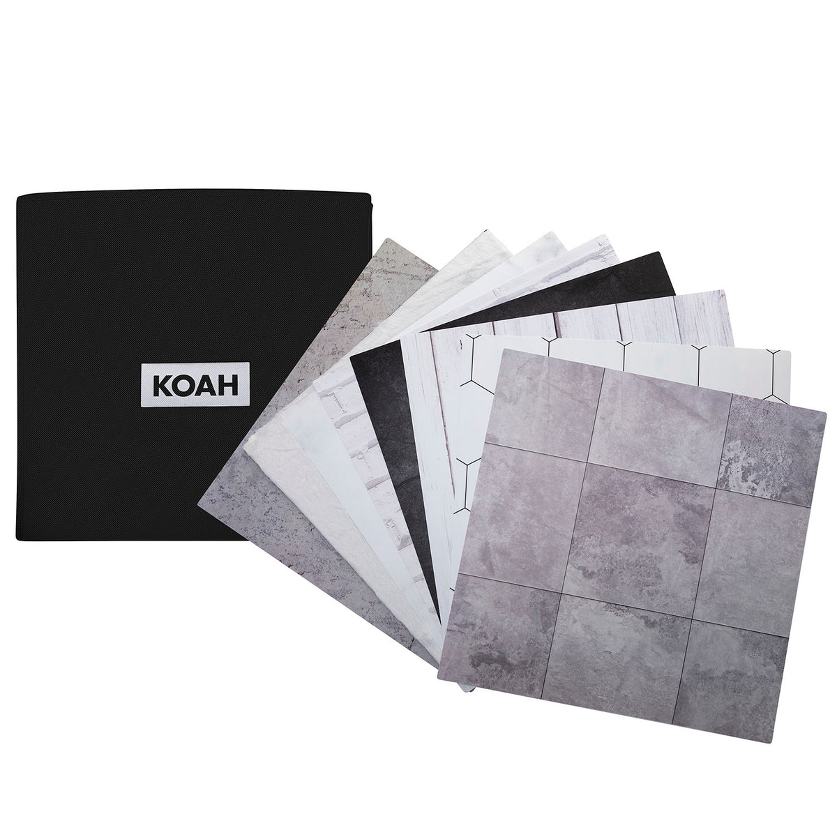 Koah Photography Backdrop Boards with Tote Bag (13 x 13-Inch Set with 7 Designs) (Open Box)