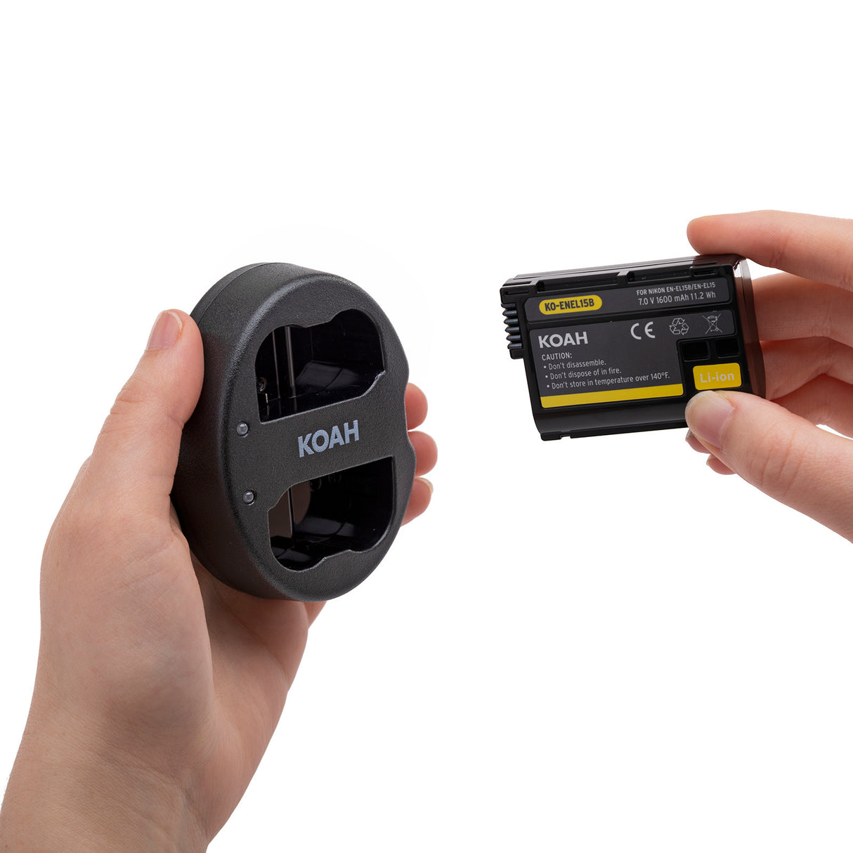 Koah Battery (2-Pack) and Dual Charger for Nikon EN-EL15B