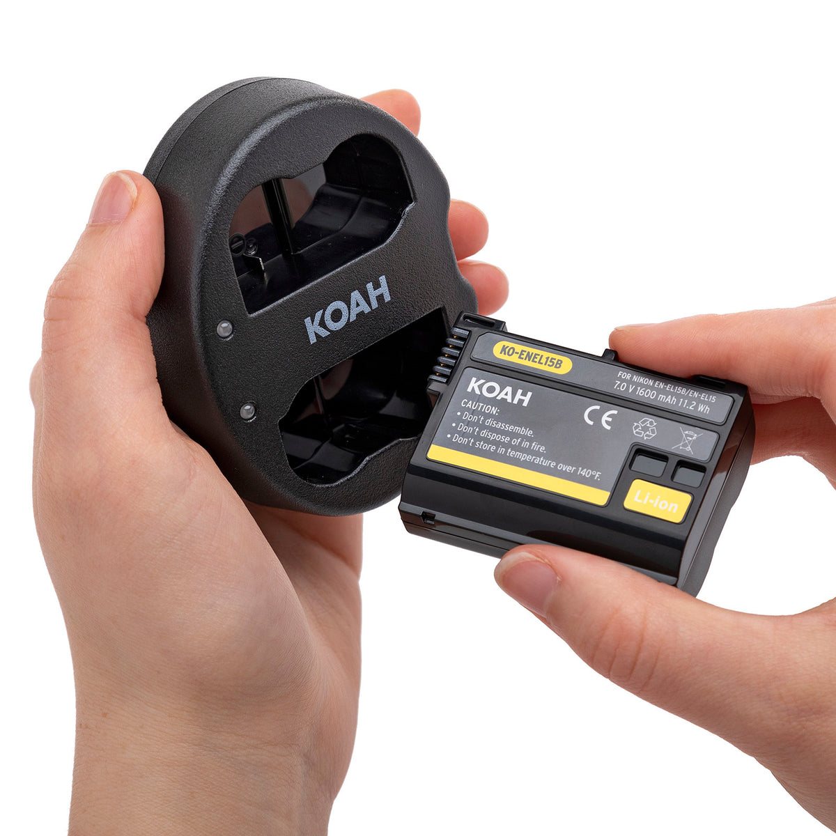 Koah Battery (2-Pack) and Dual Charger for Nikon EN-EL15B