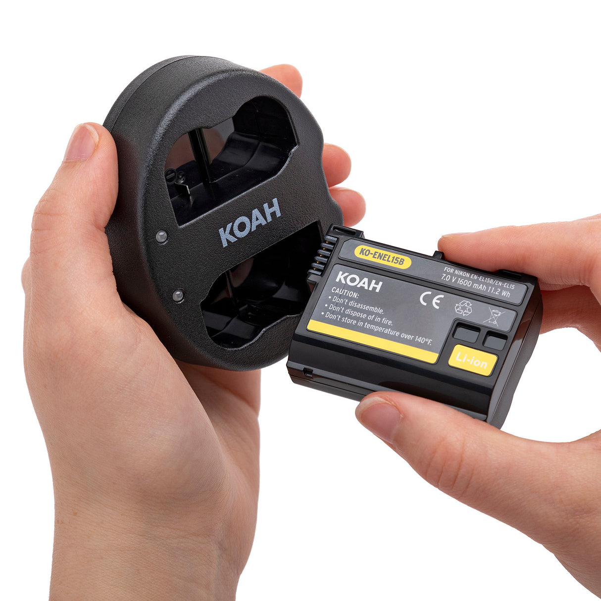 Koah Battery (2-Pack) and Dual Charger for Nikon EN-EL15B