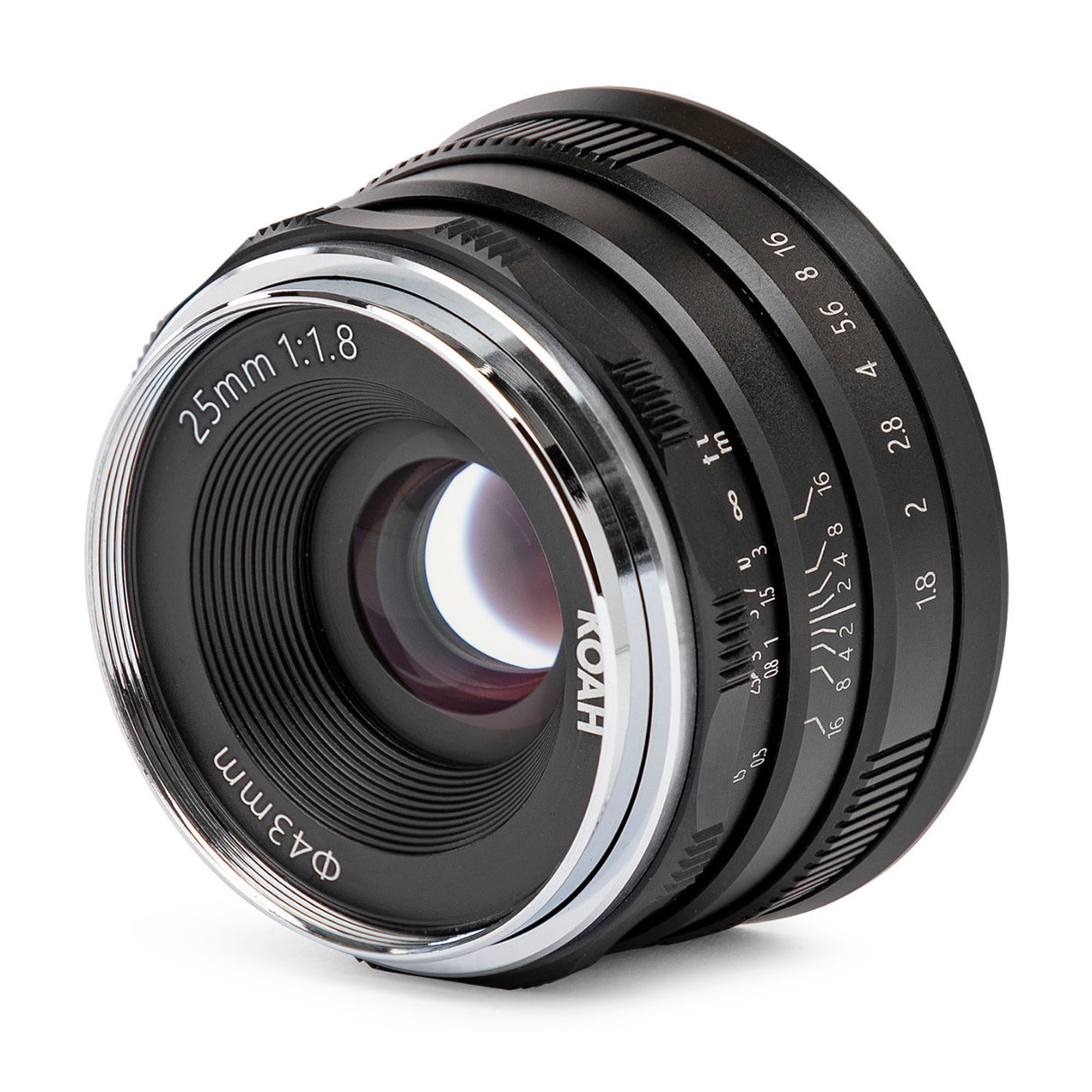 Koah Artisans Series 25mm f/1.8 Large Aperture Manual Focus Lens for Micro Four Thirds (Black)