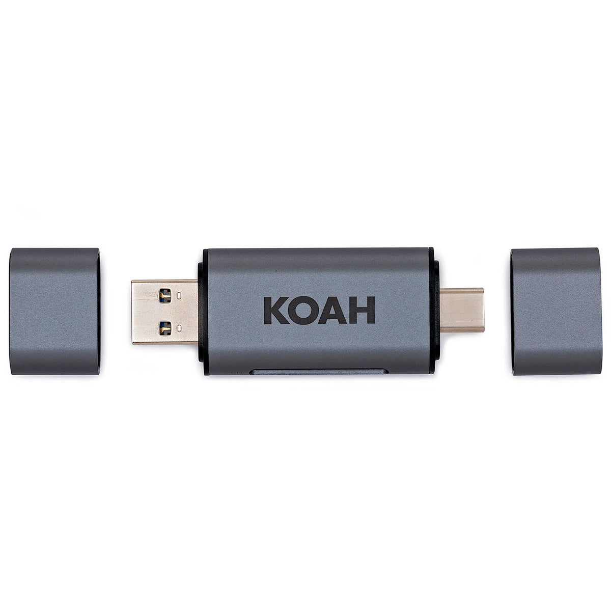 Koah Rugged Memory Storage Carrying Case and 2-in-1 Aluminum Dual Slot SD Card Reader Bundle