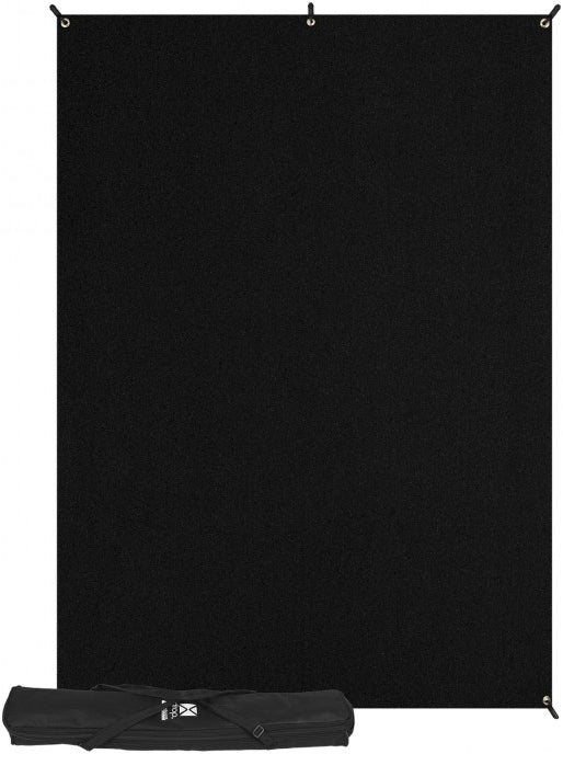 Westcott X-Drop Wrinkle-Resistant Backdrop Kit (Rich Black, 5' x 7') includes backdrop and carrying case