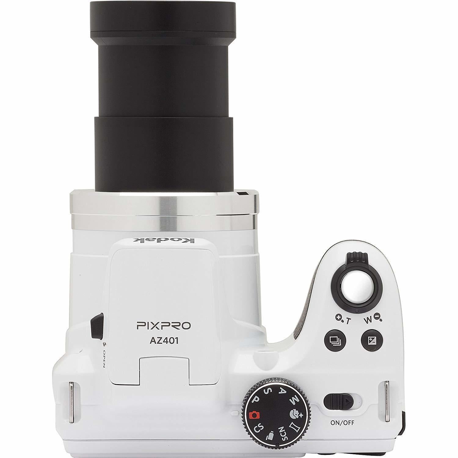 Kodak PIXPRO AZ401 40x Astro Zoom Digital Camera (White) with Koah