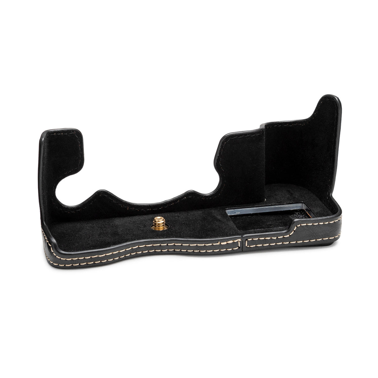 Koah Leather Half Case with Strap for Fujifilm X-H1 (Black)