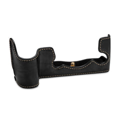 Koah Leather Half Case with Strap for Fujifilm X-H1 (Black)